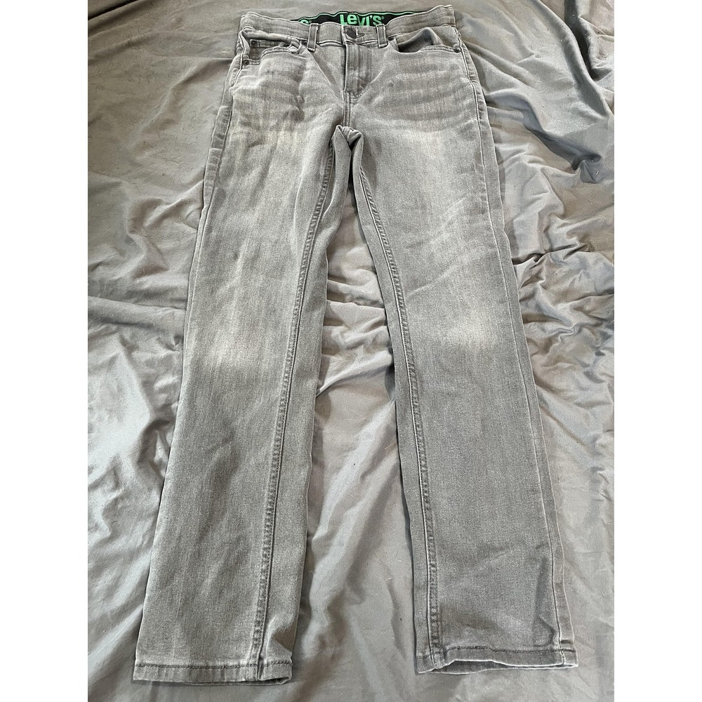 Levi's 511 Slim Jeans Boys 14 27x29 Gray Straight Mid Rise Denim Stretch